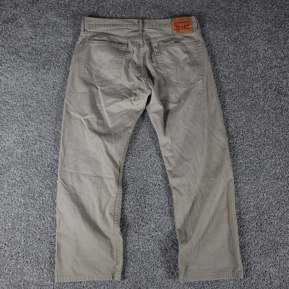Levi's 505 White Tab Men's 36x29 Tan Regular Fit Straight Leg Jeans
